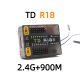 FrSky 2.4G 900M Tandem Dual-Band Receiver TD R18 Receiver with 18CH Ports
