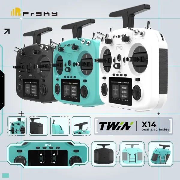 FrSky TWIN X14 Transmitter Dual 2.4G Radio System, Ergonomic