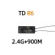 FrSky 2.4G 900M Tandem Dual-Band Receiver TD R6 Receiver with 6 Channel Ports